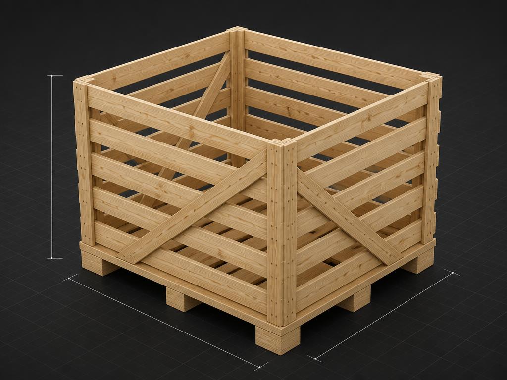 Offener Holzverschlag mit Lattung und Diagonalverstrebungen